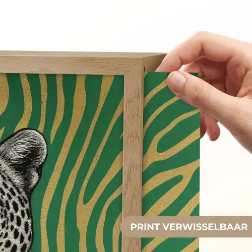 Panter - Zebrapatroon - Groen Light Box met batterij (Wandlamp) middel -USP_websiteprintNL
