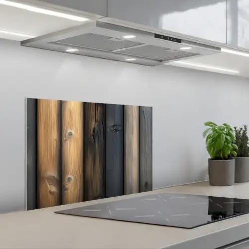 Hout - Planken - Gemengd keuken achterwand spatscherm klein -3d_schuin