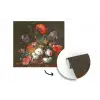 Stilleven met bloemen en een horloge - Schilderij van Abraham Mignon fotobehang vinyl groot -3d