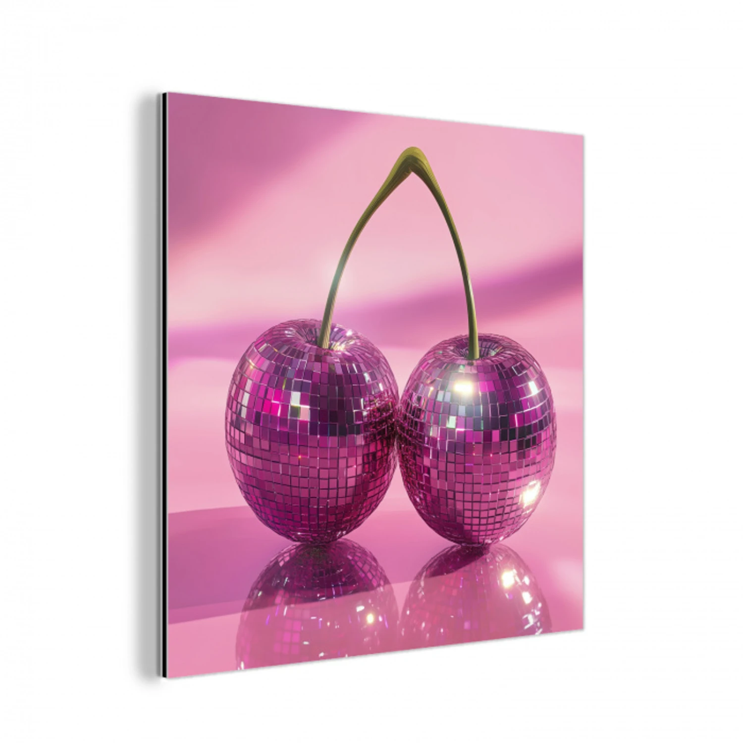 Glitter - Discobol - Roze - Kersen aluminium wit klein -3d