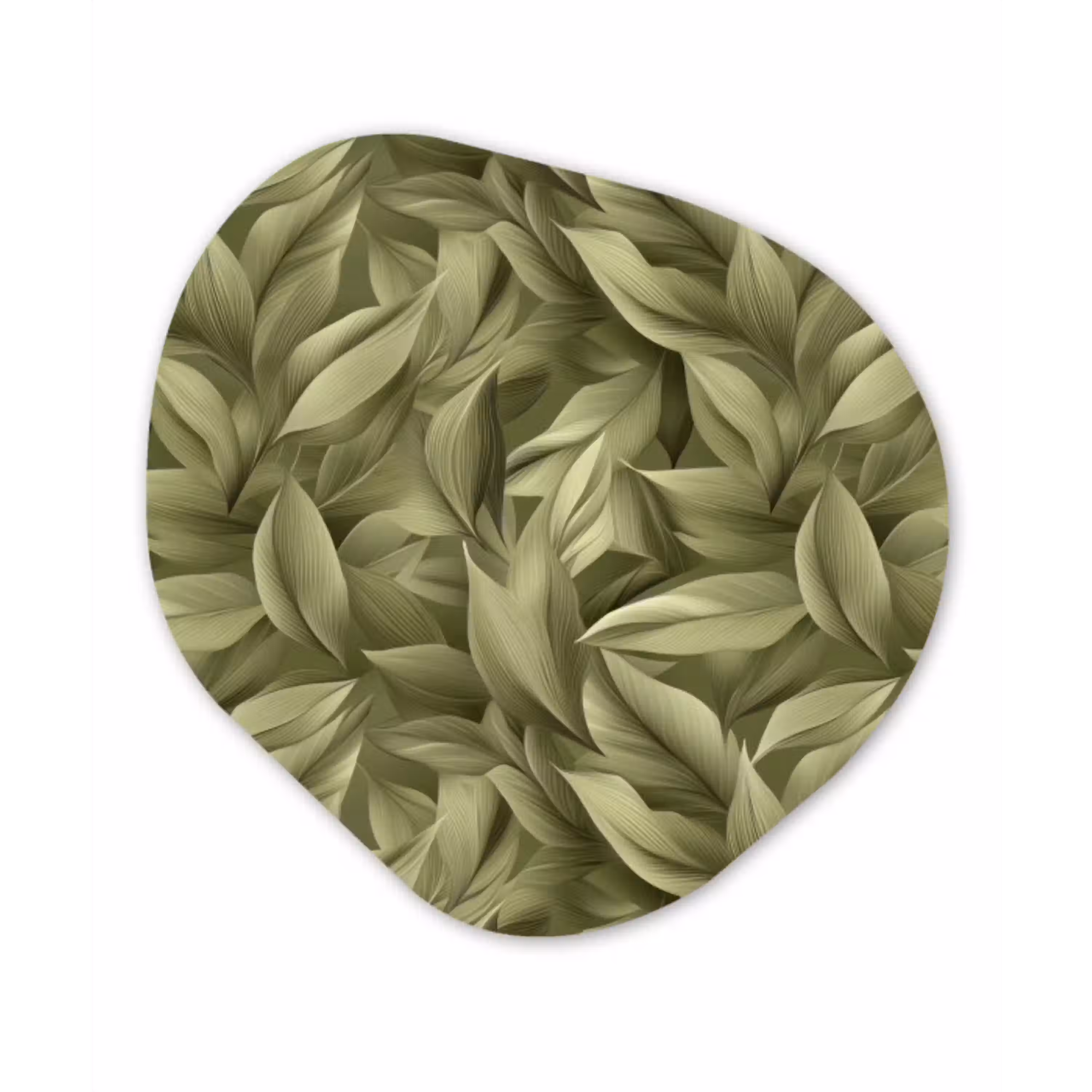Bladeren - Modern - Groen Wandcirkel Organisch Forex 3mm klein 629 -3d