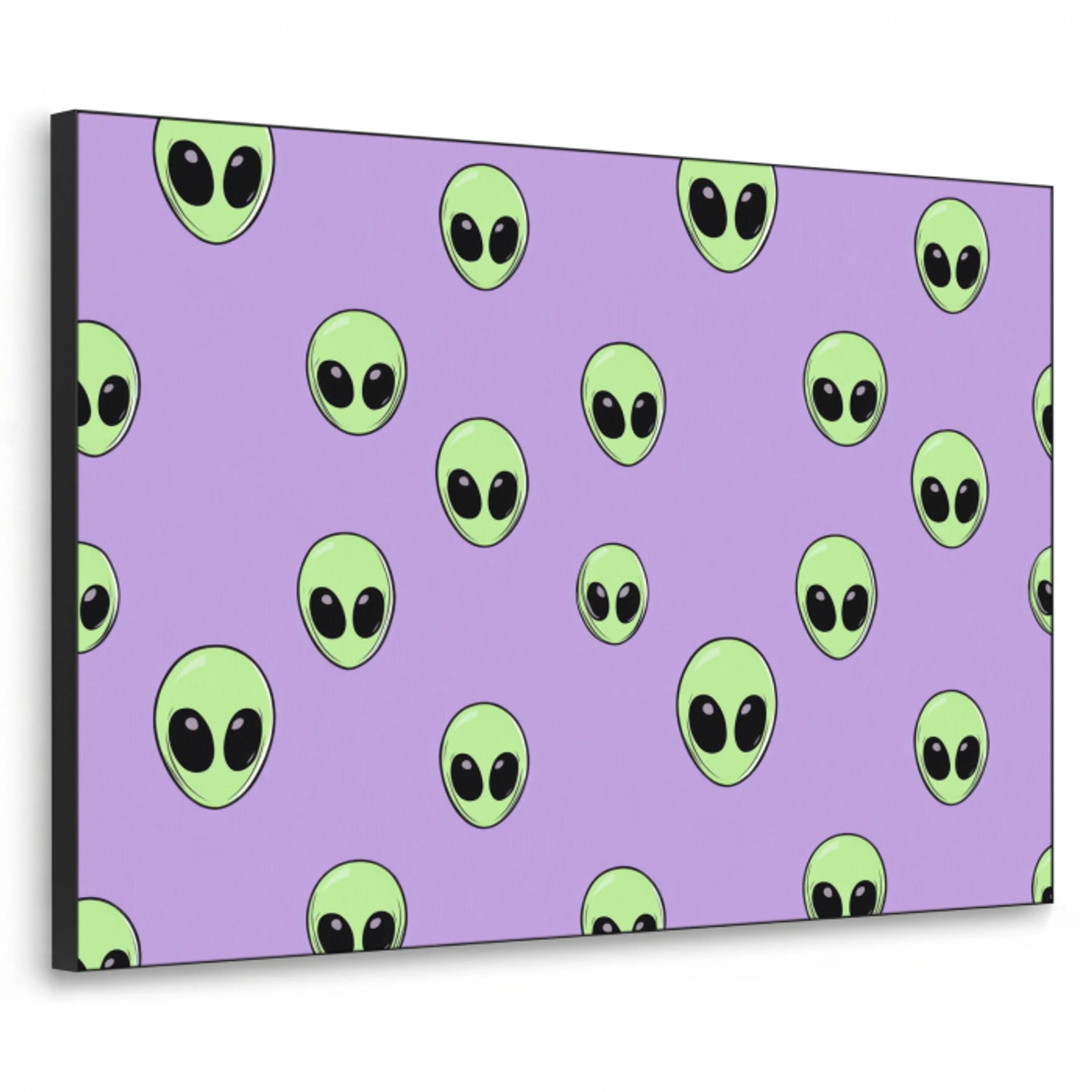 Alien - Retro - Lila Textielframe zwart klein 947 -3d
