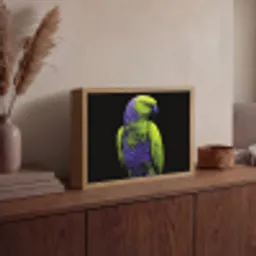 Papegaai - Veren - Opvallend - Groen Light Box met batterij (Wandlamp) middel -sfeer2