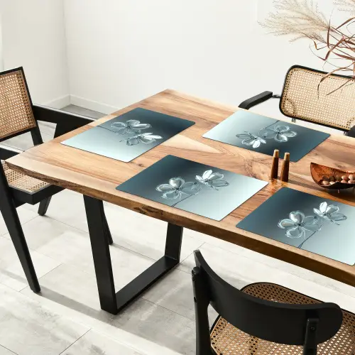 Kristal - Bloemen - Grijs Placemat vinyl groot -zzsfeer4_Kitchenyeah-website