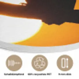 Gier - Tak - Zon - Oranje Akoestische PET Vilt - Rond klein -closeup_DE