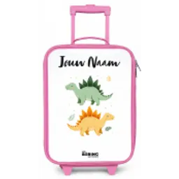 Dinos - Dieren - Groen - Oranje Kinderkoffer - Roze klein -zz3dotto