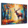 Hert - Bosdieren - Natuur - Kunst Textielframe zwart klein -3d