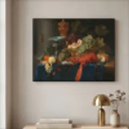Stilleven met een gouden bokaal - Schilderij - Oude meesters Textielframe zwart klein -sfeer2
