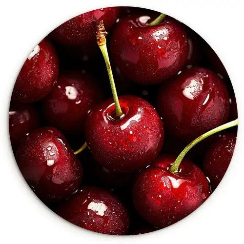 Rood - Fruit - Kersen Wandcirkel kunststof plaat 5mm dik klein -3d