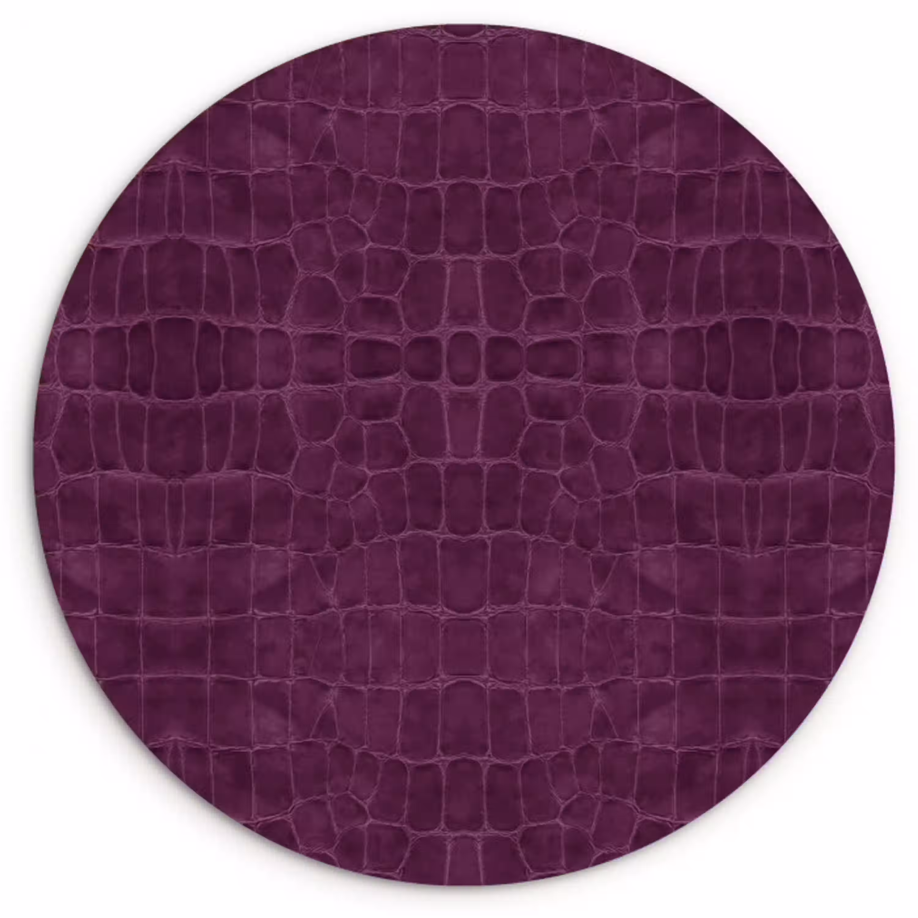 Krokodil - Leer - Aubergine - Paars Wandcirkel plexiglas klein 852 -3d