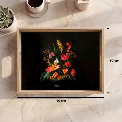 Schaal - Boeket - Bloemen Dienblad Rechthoek middel -USP_Formaat