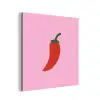 Peper - Rood - Illustratie aluminium wit klein -3d