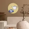 Theepot - Kopje - Beige - Illustratie Wandcirkel kunststof plaat 5mm dik klein -sfeer1