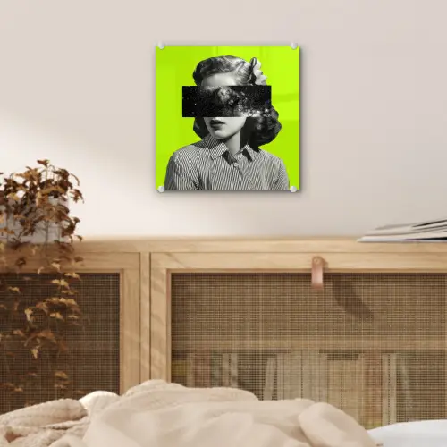Vrouw - Sterrenhemel - Groen plexiglas 5mm klein -sfeer4