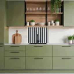 Verticale strepen - Blauw - Crème keuken achterwand 2 middel 865 -sfeer3