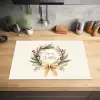 Kerstkrans - Kerst - Goud - Beige Inductie beschermer vinyl 3mm klein -sfeer5
