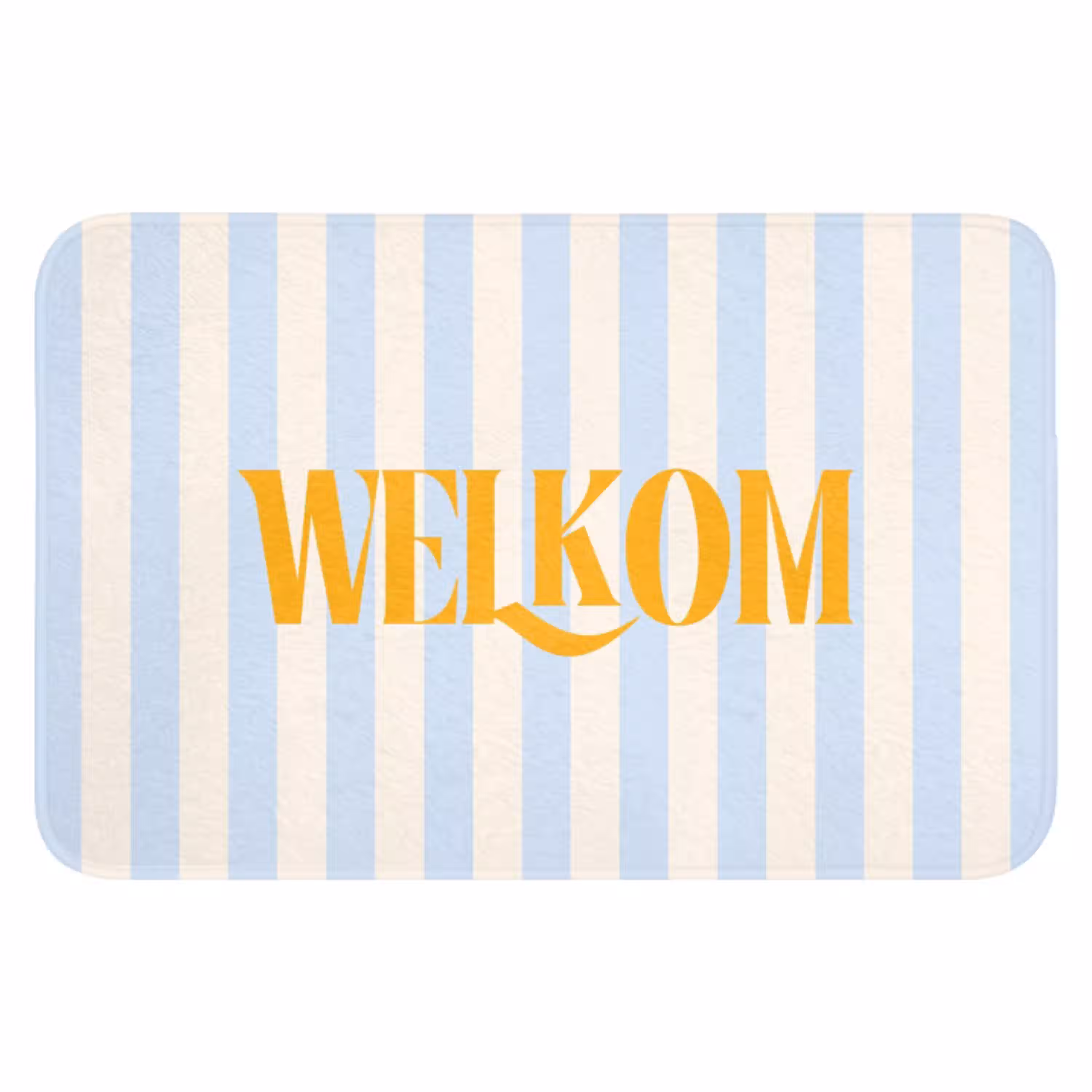 Oranje - Blauw - Strepen - Welkom WCmat klein -3d