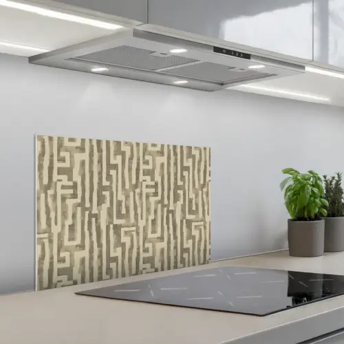 Abstract - Geometrisch - Groen keuken achterwand spatscherm klein 900 -3d_schuin