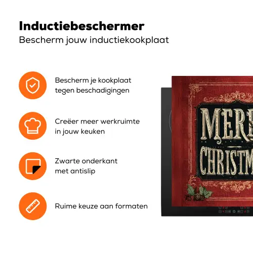 Klassiek - Kerstgroet - Sneeuwpop - Rood Inductie beschermer vinyl 3mm klein -zzzzzzz-td-ups