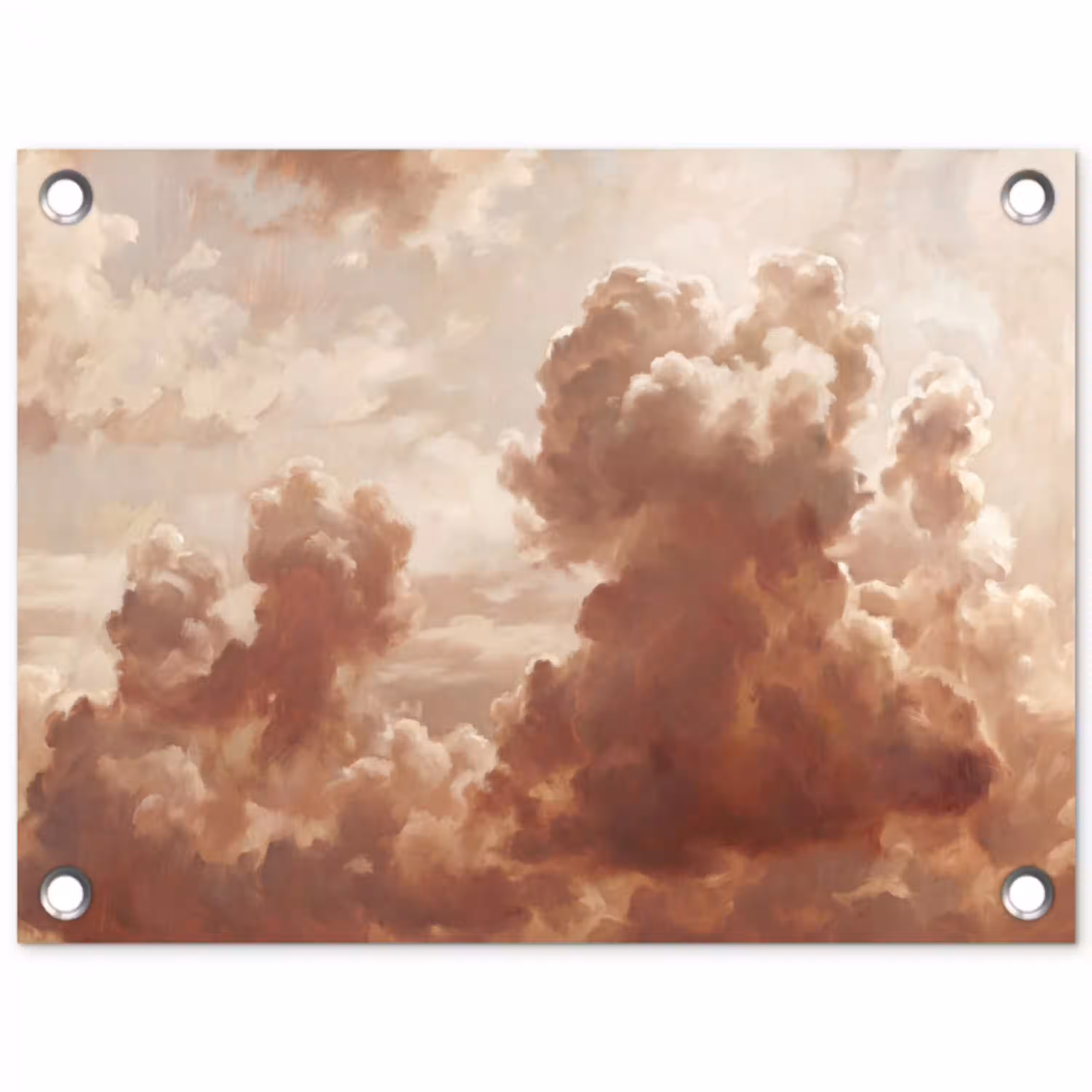 Wolken - Lucht - Natuur - Modern - Bruin tuinposter los doek klein -3d