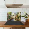 Dorp - Zon - Kraampjes - Huizen keuken achterwand spatscherm klein -sfeer2