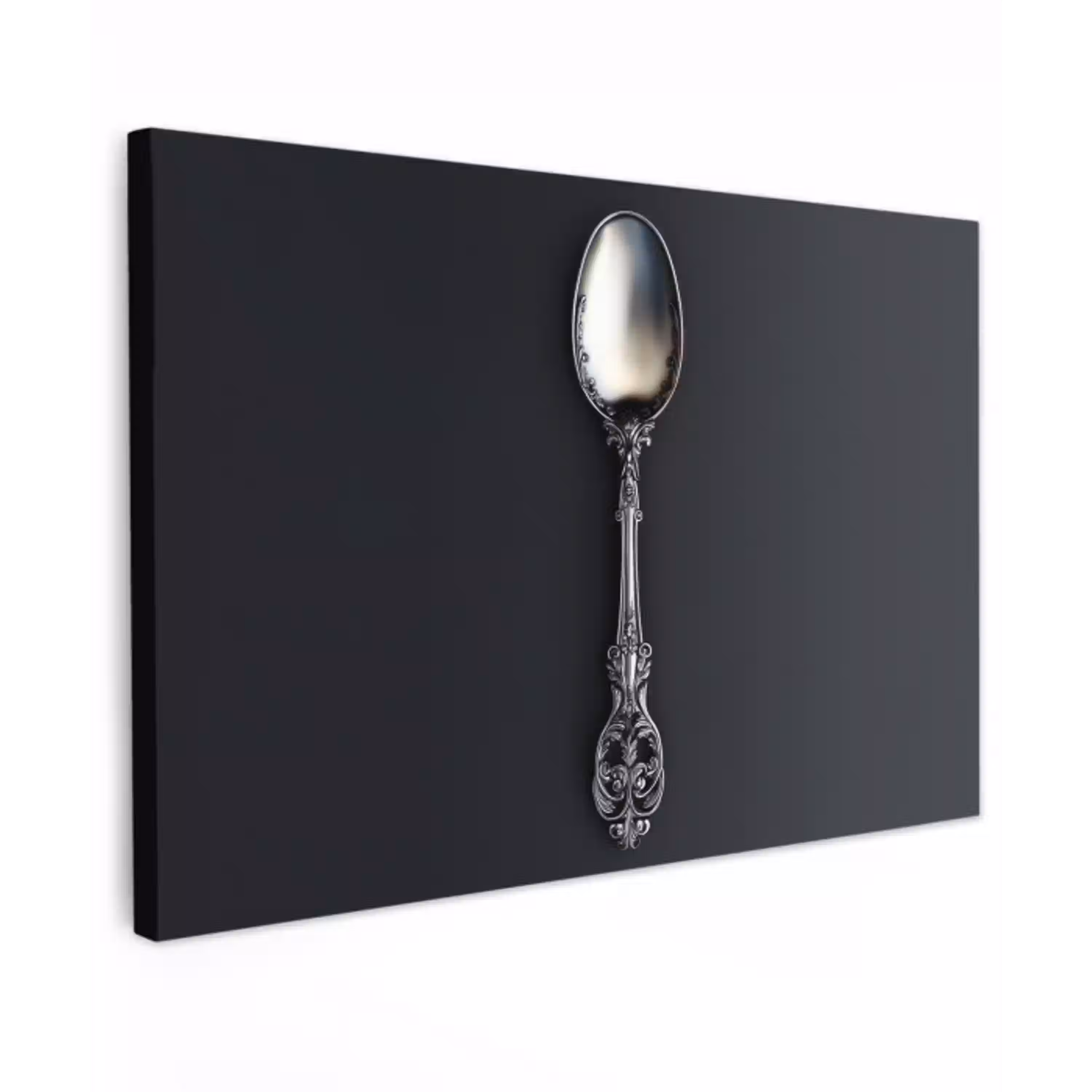 Lepel - Zilver - Metaal canvas 2cm klein -z3d