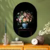 Roze - Bloemen - Vaas - Kleuren Wandcirkel Ovaal Glas middel -sfeer2
