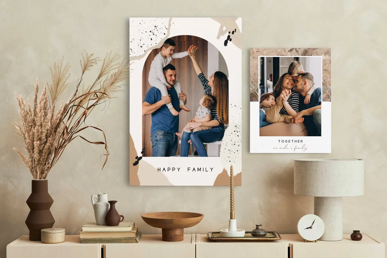 Geheel van gepersonaliseerde foto op canvas