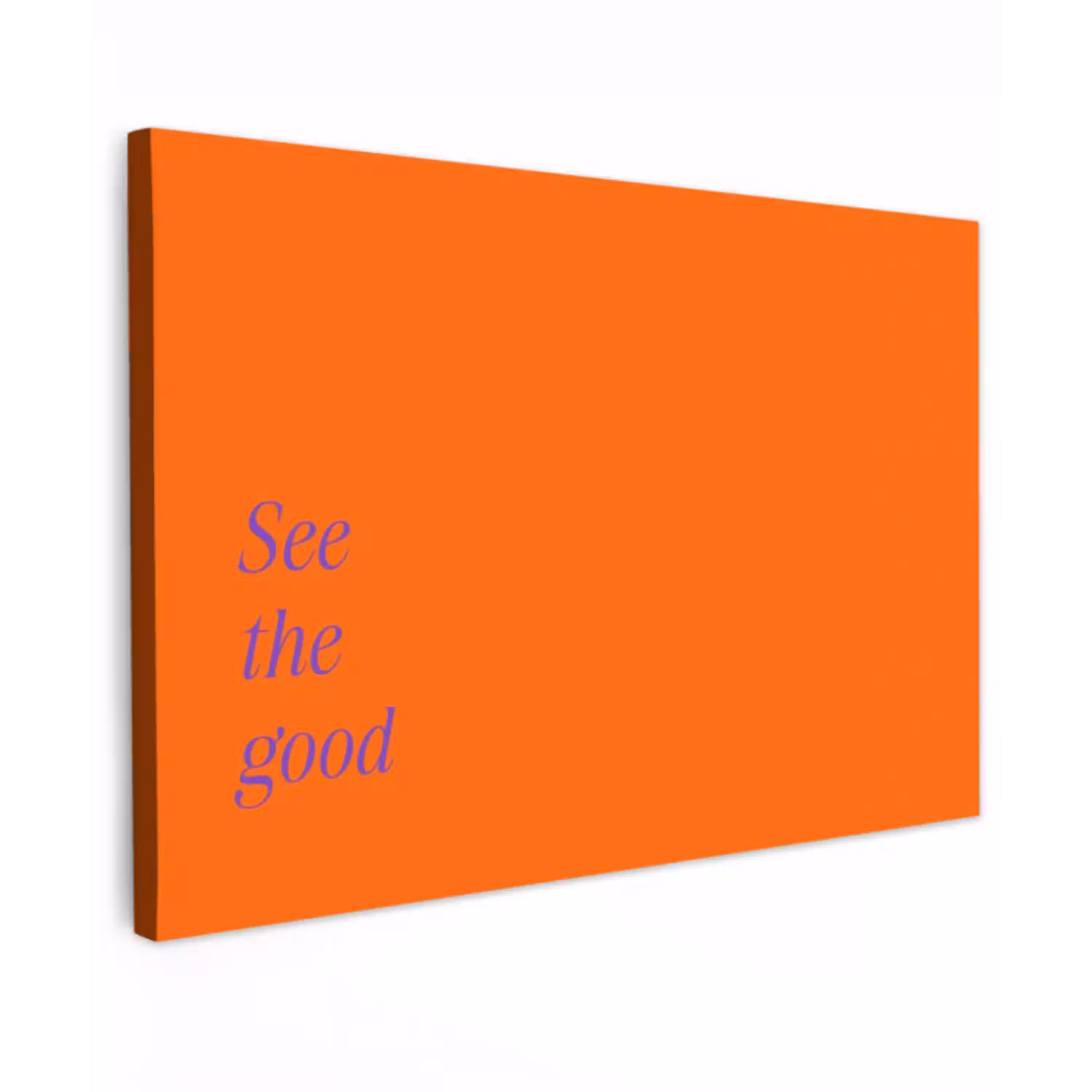 See te good - Paars - Oranje Tuinposter op houten frame 2 cm dik klein -3d