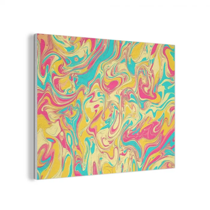 Geel - Roze - Blauw - Retro PET vilt klein -3d
