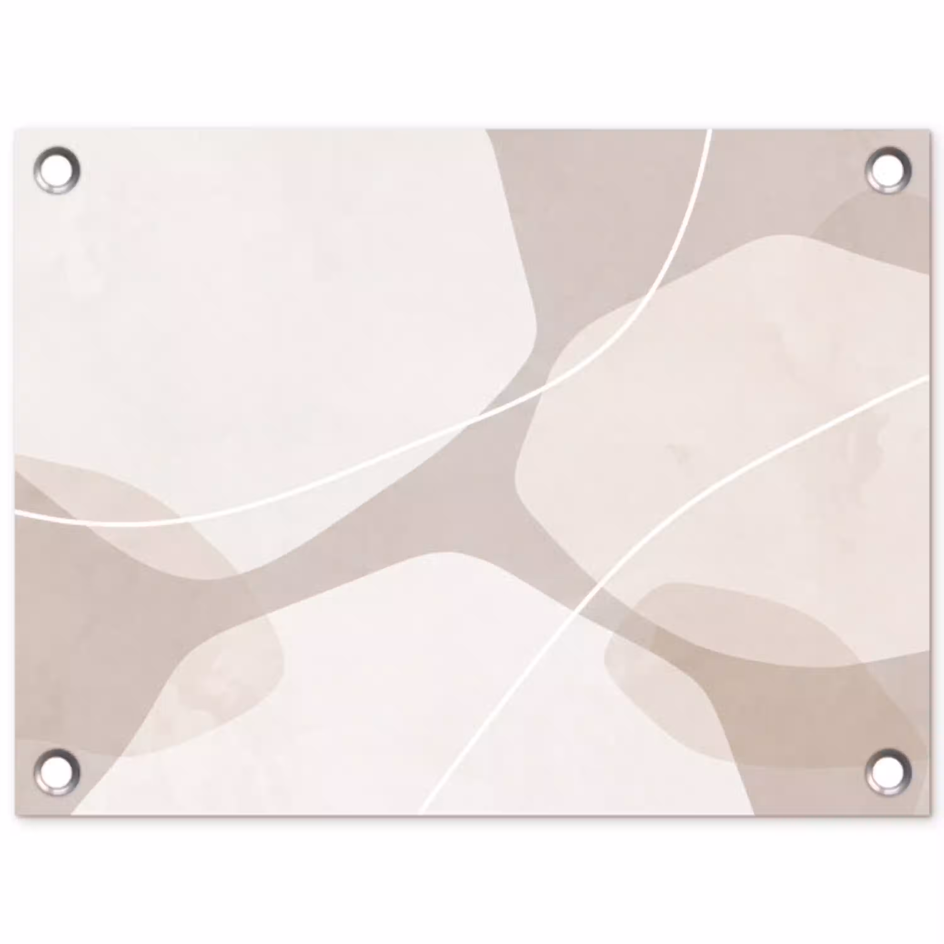 Abstract - Vormen - Beige tuinposter los doek klein -3d