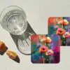 Geometrische kleurvlaken - Modern - Fantasiebloemen onderzetter kurk middel -sfeer4