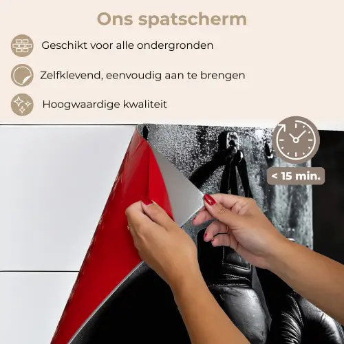 Bokshandschoenen - Muur - Duister - Zwart keuken achterwand spatscherm klein -spatscherm_NL