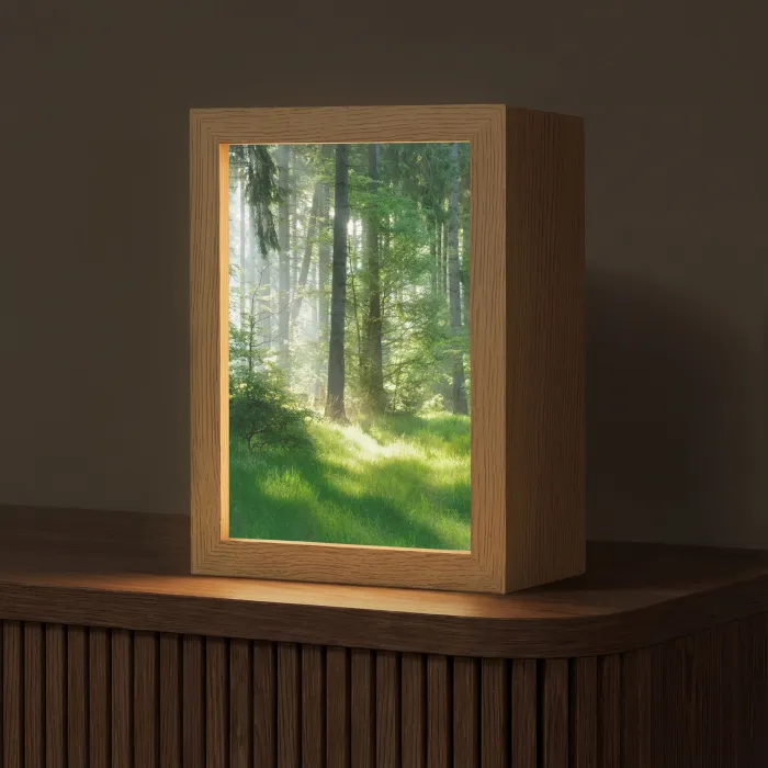 Natuur - Bomen - Bos - Groen - Zon - Gras - Planten Light Box met kabel (Tafellamp) klein -z3d_website