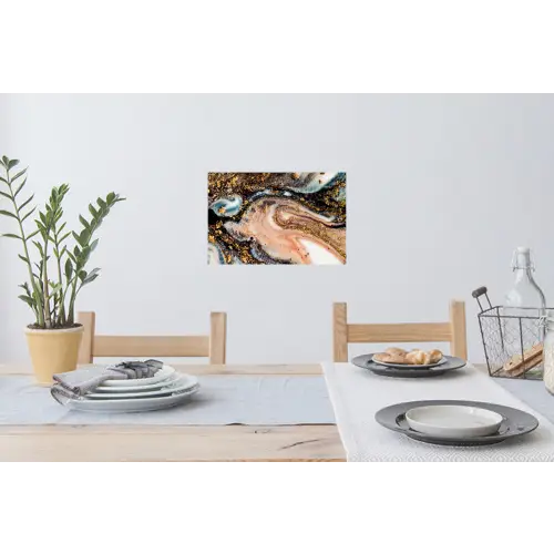 Marmerlook - Goud - Zwart - Glitter - Chic Muursticker klein -eettafel
