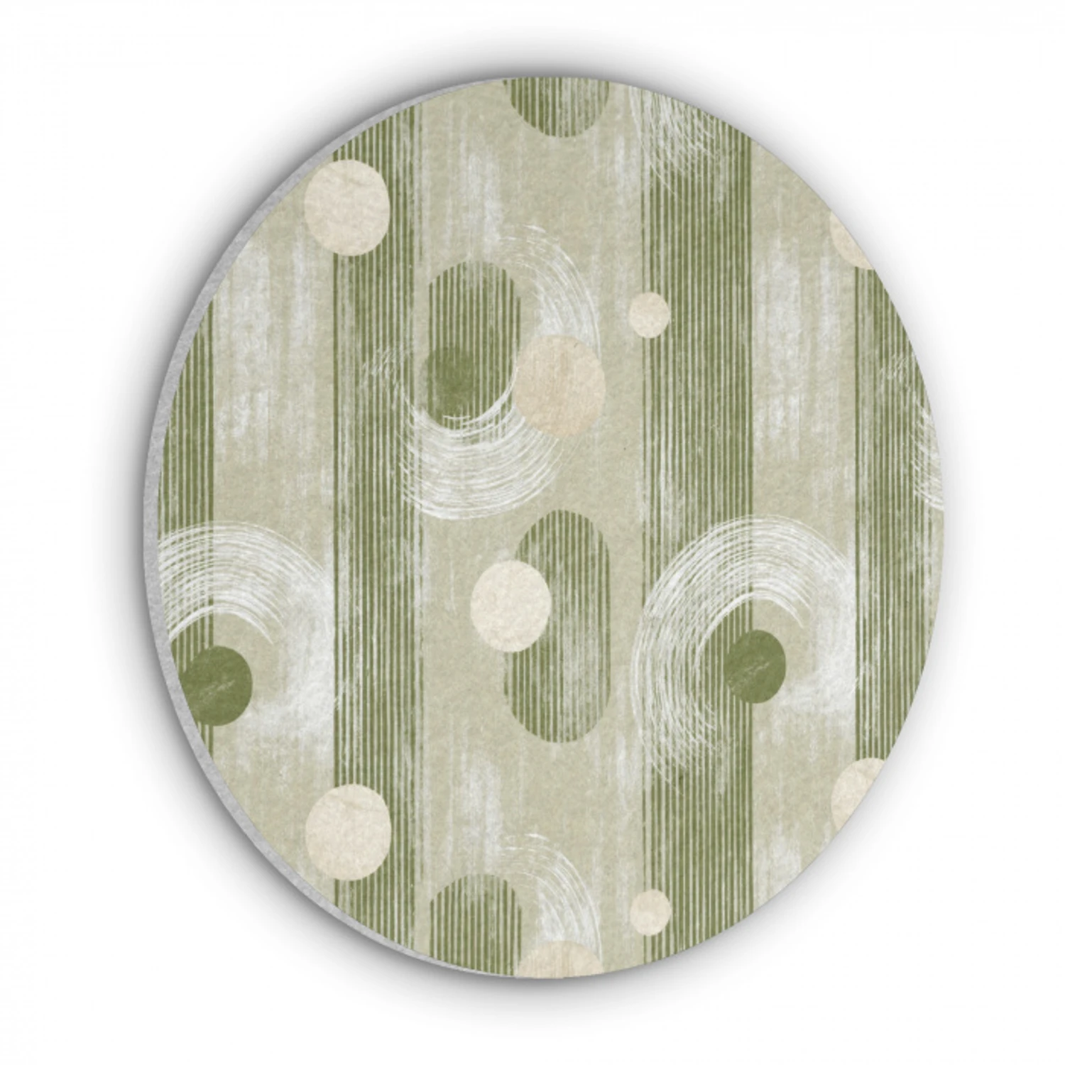 Artistiek - Modern - Groen Akoestische PET Vilt - Rond klein 838 -3d