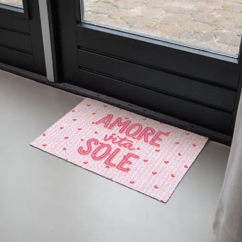 Amore vita sole - Roze - Hartjes Deurmat klein -sfeer2