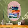 Boeken - Stapel - Kleurrijk Wandcirkel Ovaal Glas middel -sfeer2
