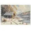Winter - Sneeuw - Huis - Natuur Deurmat klein -zkaufland3d