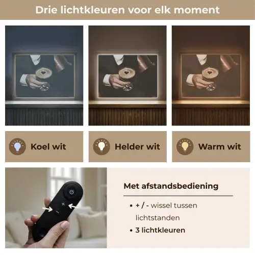 Hartje - Cocktail - Espresso Martini - Hand Light Box met batterij (Wandlamp) middel -USP_lichtkleurNL