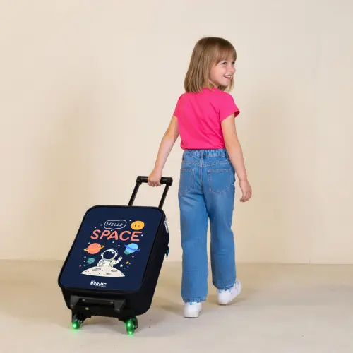 Astronaut - Quote - Planeten - Sterren Kinderkoffer - Zwart klein -sfeer1