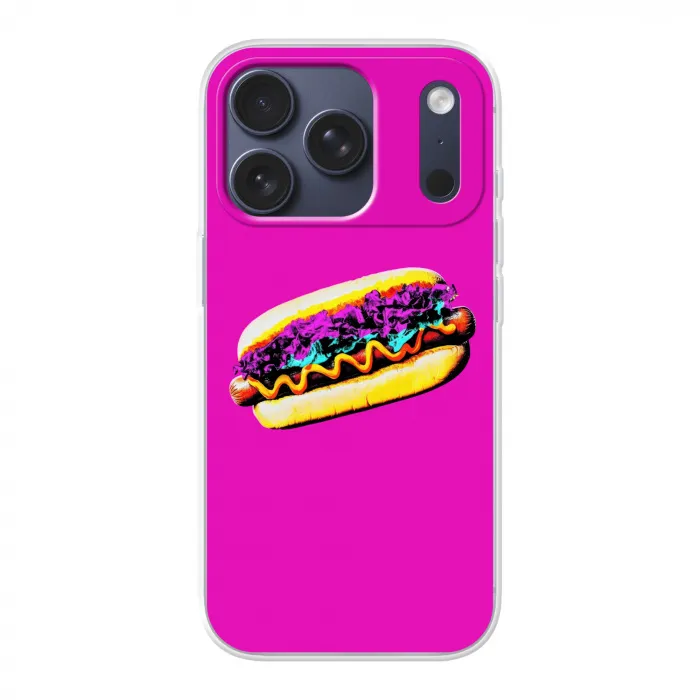 Hotdog - Roze - Retro Telefoonhoesje iPhone 17 Pro klein -3d