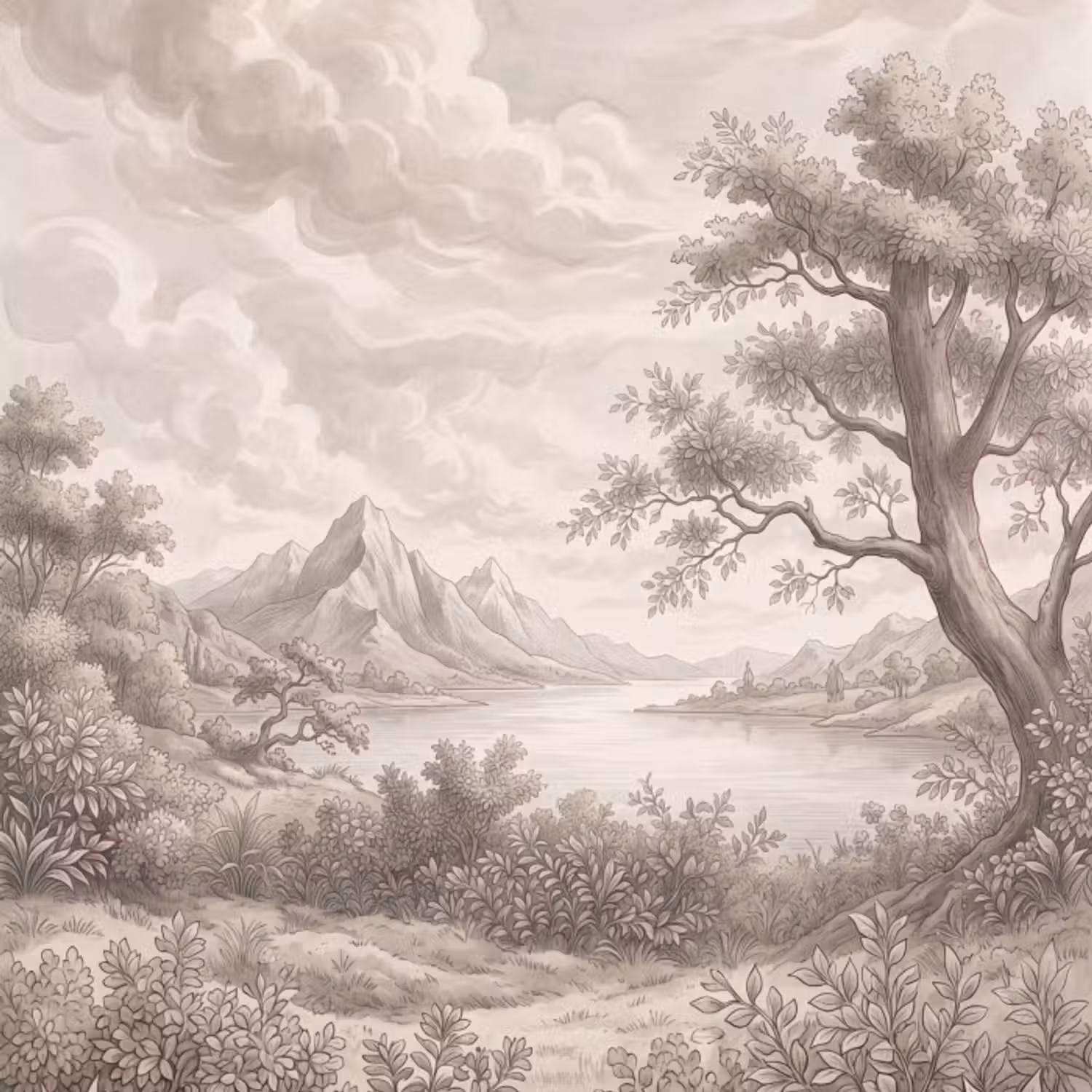 Behang - Landschap - Bergen - Meer - Natuur