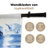 Dorp - Rotswand - Roeiboot - Water Wandkleed katoen klein -sfeer2