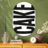 Zwart - Cake - Eten - Decoratie Wandcirkel Ovaal Glas middel -sfeer2