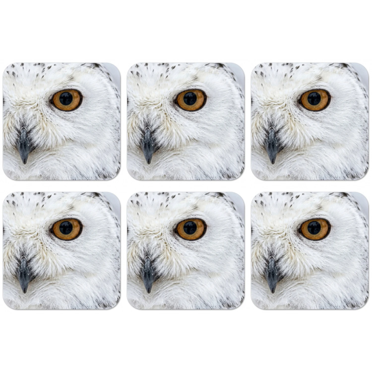 Sneeuwuil - Oog - Wildlife - Wit onderzetter kurk middel -zkaufland3dotto
