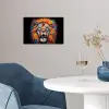 Leeuw - Graffiti - Dieren - Zwart poster papier klein -sfeer3