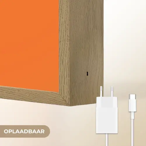 Oranje - Slow down you're doing fine - Retro Light Box met batterij (Wandlamp) middel -USP_websiteoplaadbaarNL
