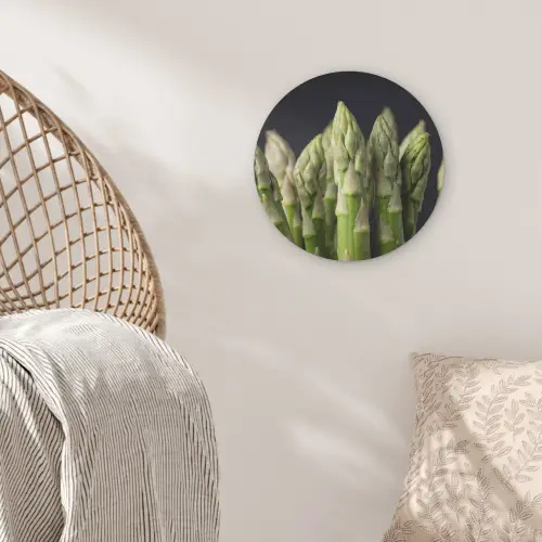 Asperges - Groen - Zwart Akoestische PET Vilt - Rond klein -sfeer4
