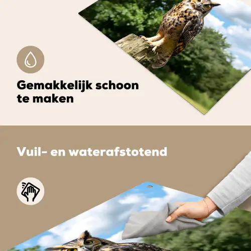 Uil - Boomstronk - Bos - Lucht Inductie beschemer met haakjes klein -ky-schoon-nl